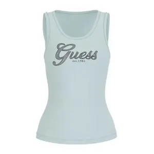 Γυναικείο αμάνικο μπλουζάκι Guess Script image-0