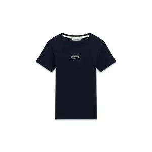 Ribbed Trim Embroidered T-Shirt Women Guess image-0