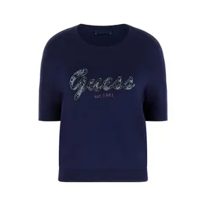 Short sleeve round neck women's top Guess Margaret logo image-0