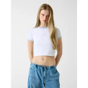 Printed short t-shirt for women Guess image-1