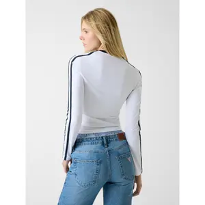 Women's long sleeve striped side t-shirt Guess image-2