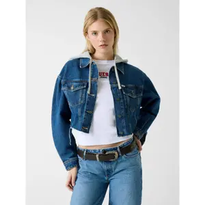 Short hooded denim jacket for women Guess image-3