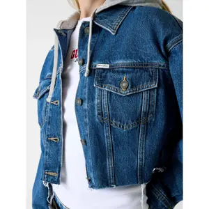 Short hooded denim jacket for women Guess image-5