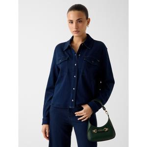Women's long-sleeved denim shirt Guess Astrid Shacket image-1