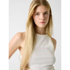 Embroidered logo tank top for women Guess image-4