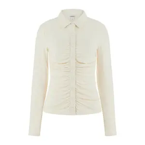Dameshemd met lange mouwen Guess Shirring Nyna Top image-0