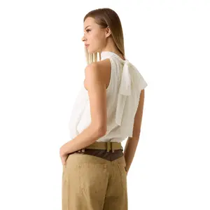Womens High Neck Vest with Bow Tie Guess Ginevra image-5