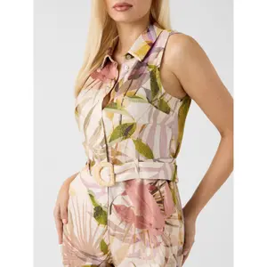 Short linen jumpsuit for women Guess Jamie image-4