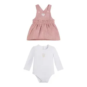 Baby girl long sleeve bodysuit + corduroy skirt set Guess image-2