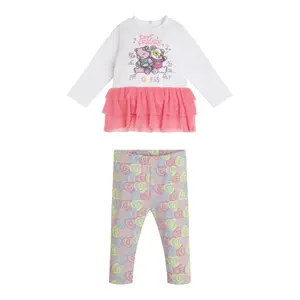 Baby girl long sleeve t-shirt and legging set Guess image-0