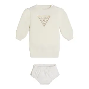 Baby girl long sleeve dress + jersey panties set Guess image-0