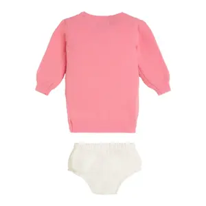 Baby girl long sleeve dress + jersey panties set Guess image-1
