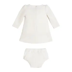 Baby girl long sleeve dress + jacquard knickers set Guess Lurex image-1