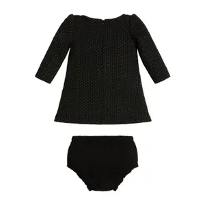 Baby girl long sleeve dress + jacquard knickers set Guess Lurex image-1