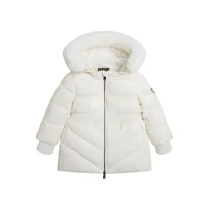 Baby-Mädchen-Daunenjacke mit Kapuze aus synthetischem Gewebe Guess image-0