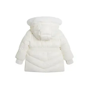 Baby-Mädchen-Daunenjacke mit Kapuze aus synthetischem Gewebe Guess image-1