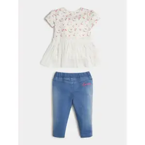 Baby girl t-shirt + jeans set Guess image-1