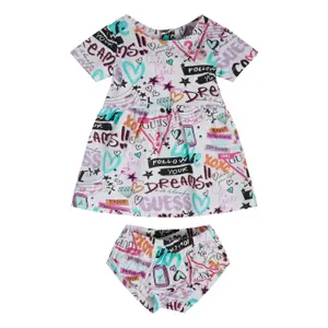 Baby girl stretch jersey dress and panties set Guess image-1
