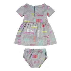 Baby girl stretch jersey dress and panties set Guess image-0
