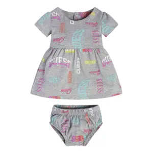 Baby girl stretch jersey dress and panties set Guess image-1