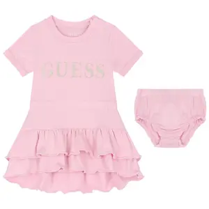 Baby girl viscose dress + panties set Guess image-0