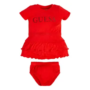 Baby girl viscose dress + panties set Guess image-0