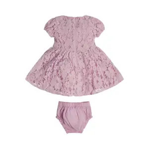 Set aus Höschen + Kleid aus schwerer floraler Spitze, Baby, Mädchen Guess image-1