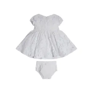 Set of panties + heavy floral lace dress for girl Guess image-1