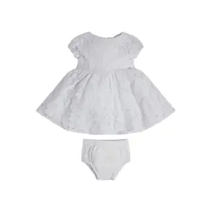 Set of panties + heavy floral lace dress for girl Guess image-0