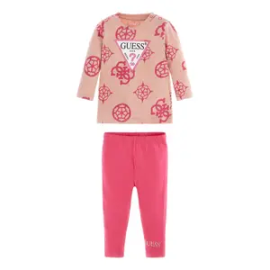 Baby girl long-sleeve t-shirt + leggings set Guess image-0