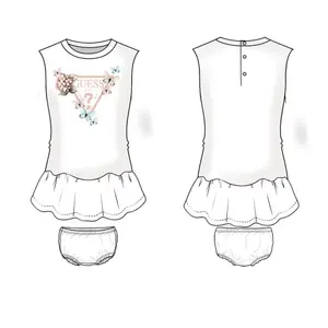 Baby girl sleeveless dress Guess Interlock image-0