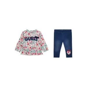 Set aus T-Shirt mit langen Ärmeln + Baby-Jeans Guess image-0