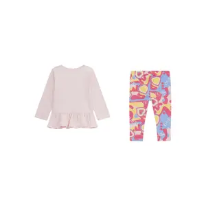 Baby girl long sleeve t-shirt and legging set Guess image-1