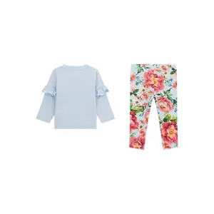 Baby girl long sleeve t-shirt and legging set Guess image-1