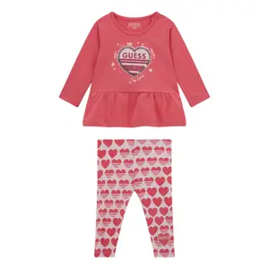 Baby girl long sleeve t-shirt and legging set Guess image-0