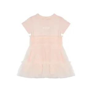 Dress set with stretchy jersey knickers for baby girl Guess image-0