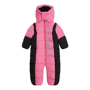 Padded hooded jumpsuit with long sleeves baby Guess image-0