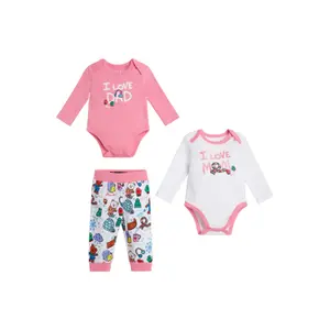 Set of 2 long sleeve bodysuits + baby girl jogging suit Guess image-0