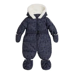 Bedruckter gepolsterter Einteiler mit Kapuze und langen Ärmeln, Baby, Mädchen Guess image-0