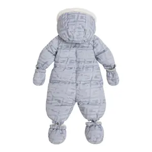 Bedruckter gepolsterter Einteiler mit Kapuze und langen Ärmeln, Baby, Mädchen Guess image-1