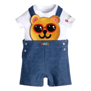 Zusammen body + salopette short jersey biologique bébé Guess image-0