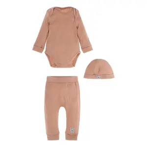 Baby bonnet + romper + pants set Guess image-0
