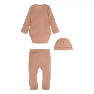 Baby bonnet + romper + pants set Guess image-1