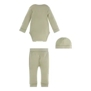 Baby bonnet + romper + pants set Guess image-1