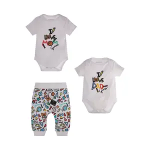 Set of 2 long-sleeved bodysuits + baby jogging pants Guess image-0