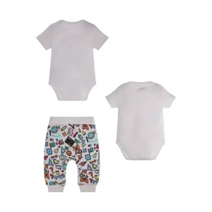Set of 2 long-sleeved bodysuits + baby jogging pants Guess image-1