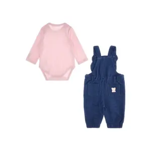 Baby romper + denim overalls set Guess image-1