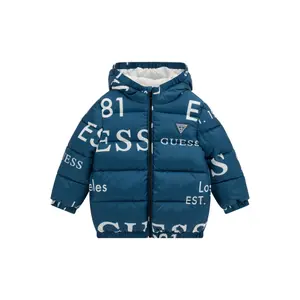 Oversized hooded puffer jacket for baby girl Guess image-0