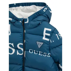Oversized hooded puffer jacket for baby girl Guess image-2