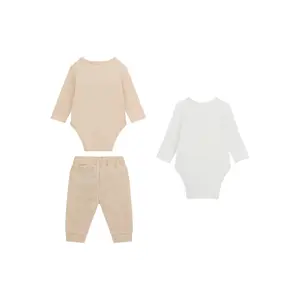 Set of 2 long sleeve bodysuits and trousers for baby boy Guess (x2) image-1